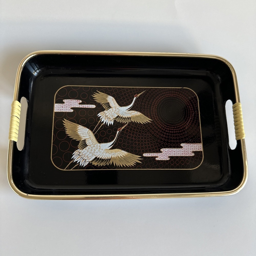 Tray Mid Century Black Serving Tray